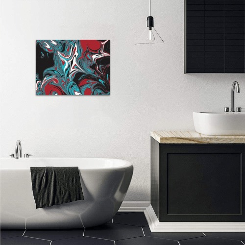 Dark Wave of Colors Upgraded Canvas Print 16"x12"