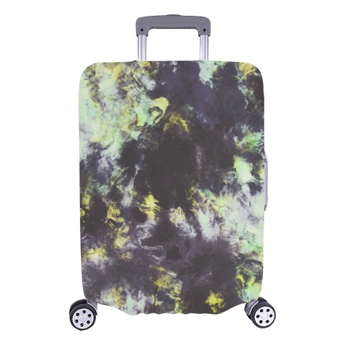 Green and black colorful marbling Luggage Cover/Large 26"-28"