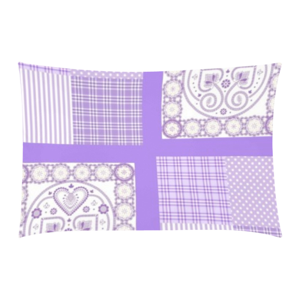 Pink and Purple Patchwork Design 3-Piece Bedding Set