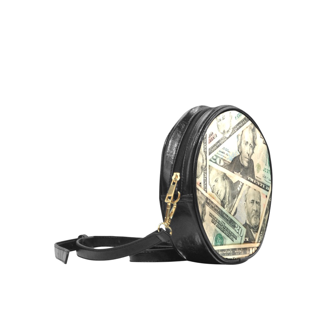 US PAPER CURRENCY Round Sling Bag (Model 1647)