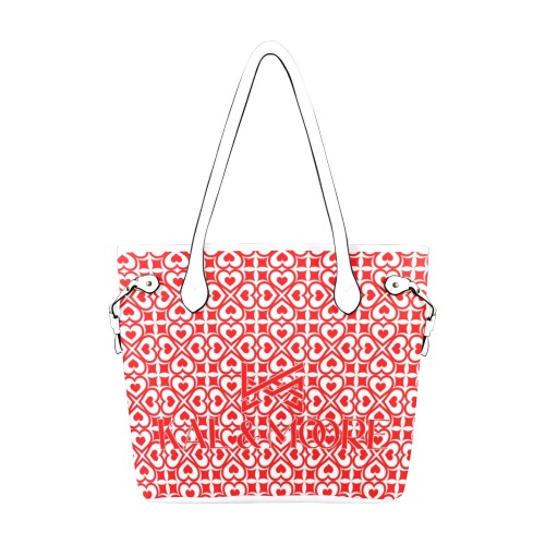 Kal Moore Red Logo Handbag Clover Canvas Tote Bag (Model 1661)