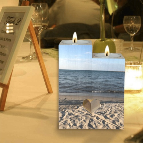 beach Wooden Candle Holder (Without Candle)