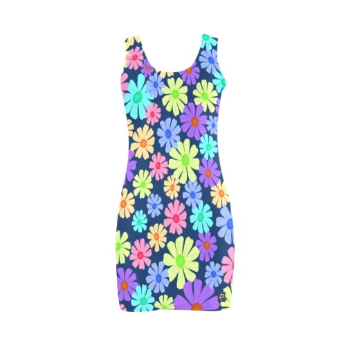 DIONIO Clothing - Ladies' Multi-Color Flower Medea Vest Dress Medea Vest Dress (Model D06)
