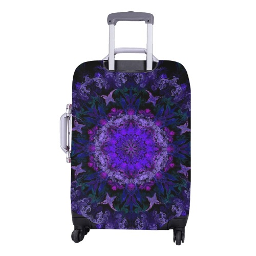 mandala light blue Luggage Cover/Medium 22"-25"