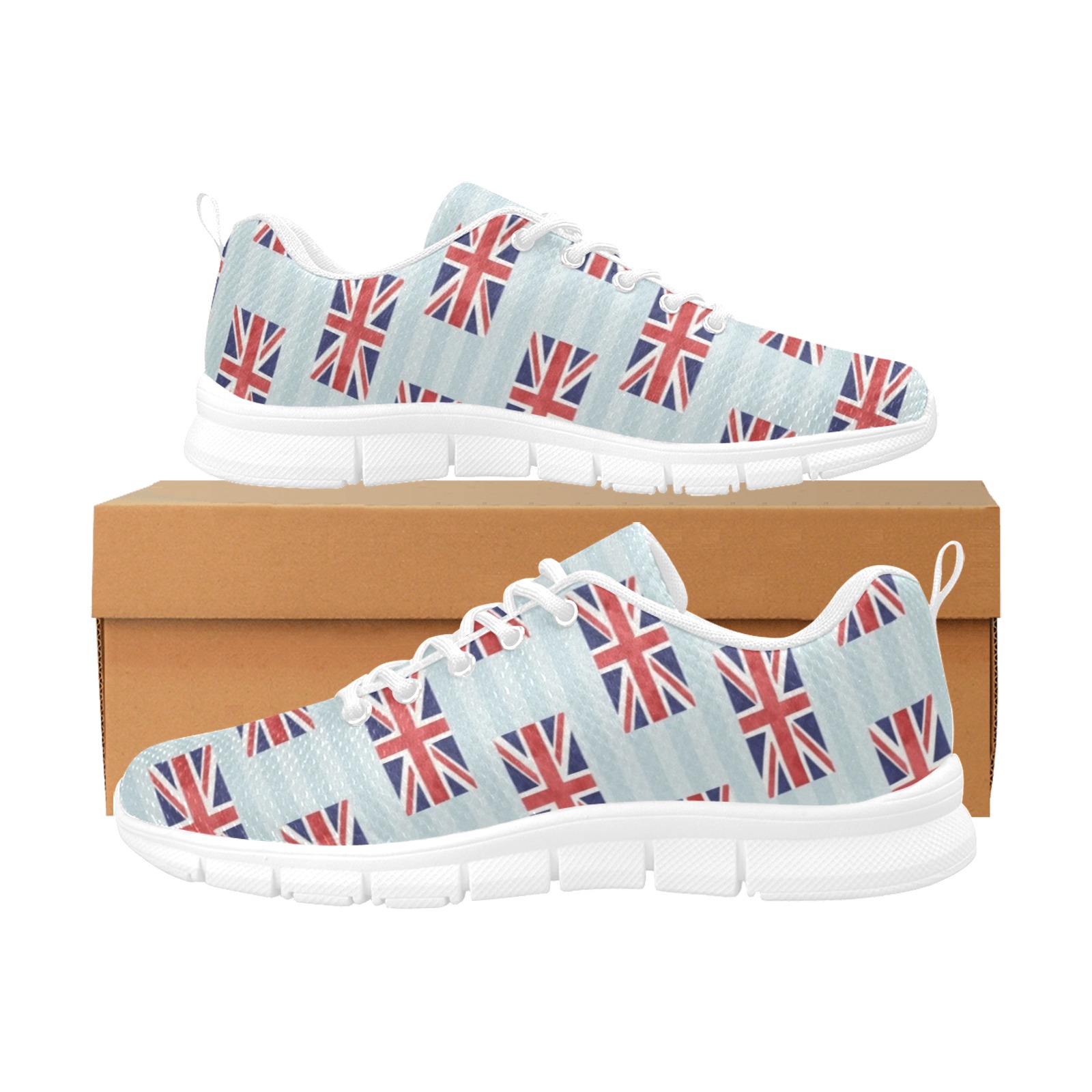 Union Jack - Blue Women's Breathable Running Shoes (Model 055)