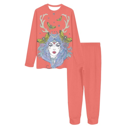Goddess Sun Moon Earth Melon Women's All Over Print Pajama Set