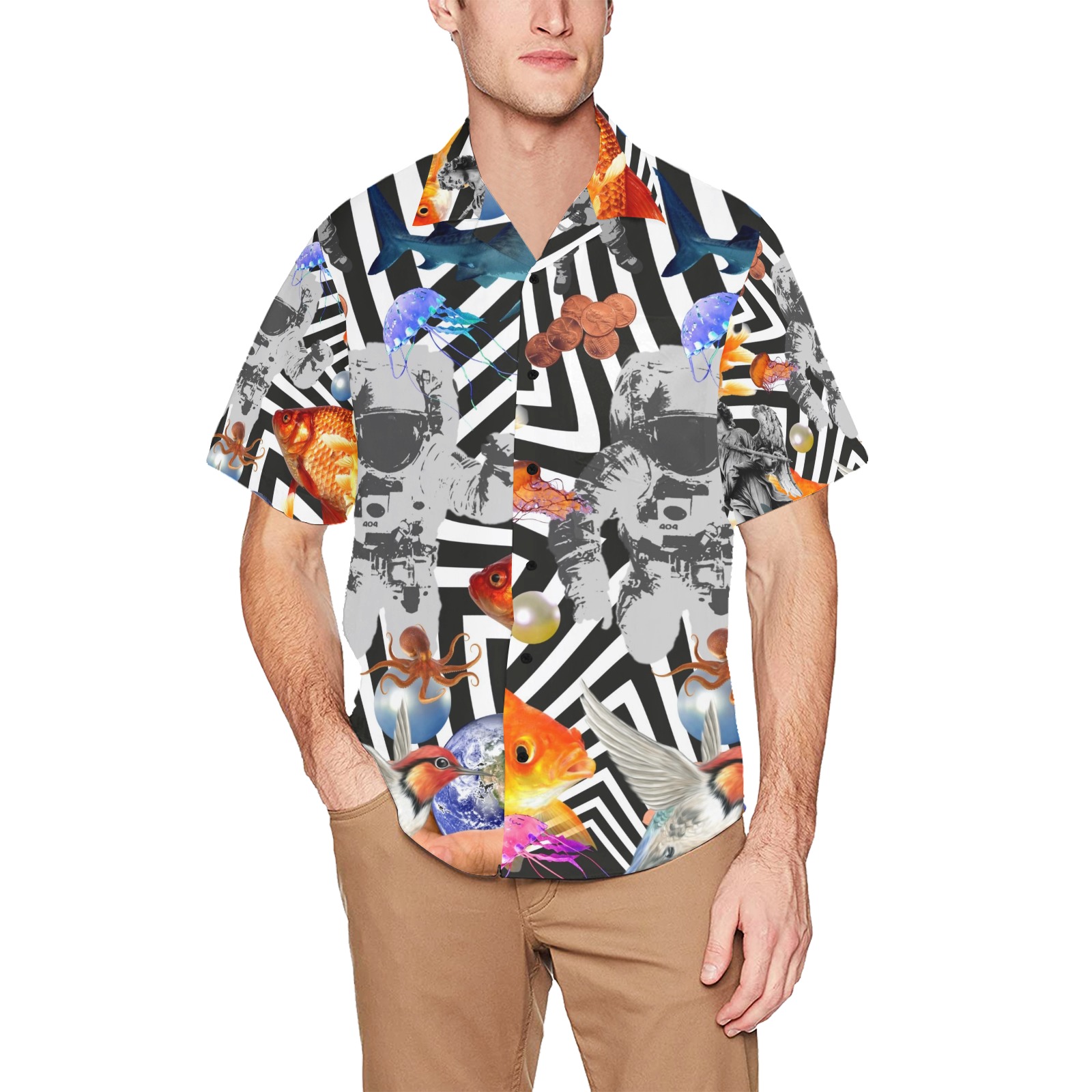 POINT OF ENTRY 2 Hawaiian Shirt with Chest Pocket (Model T58)