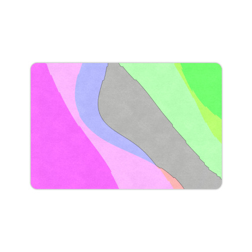 Abstract 703 - Retro Groovy Pink And Green Doormat 24"x16"