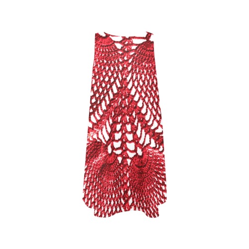 Sleeveless print Dress For Women Sleeveless A-Line Pocket Dress (Model D57)