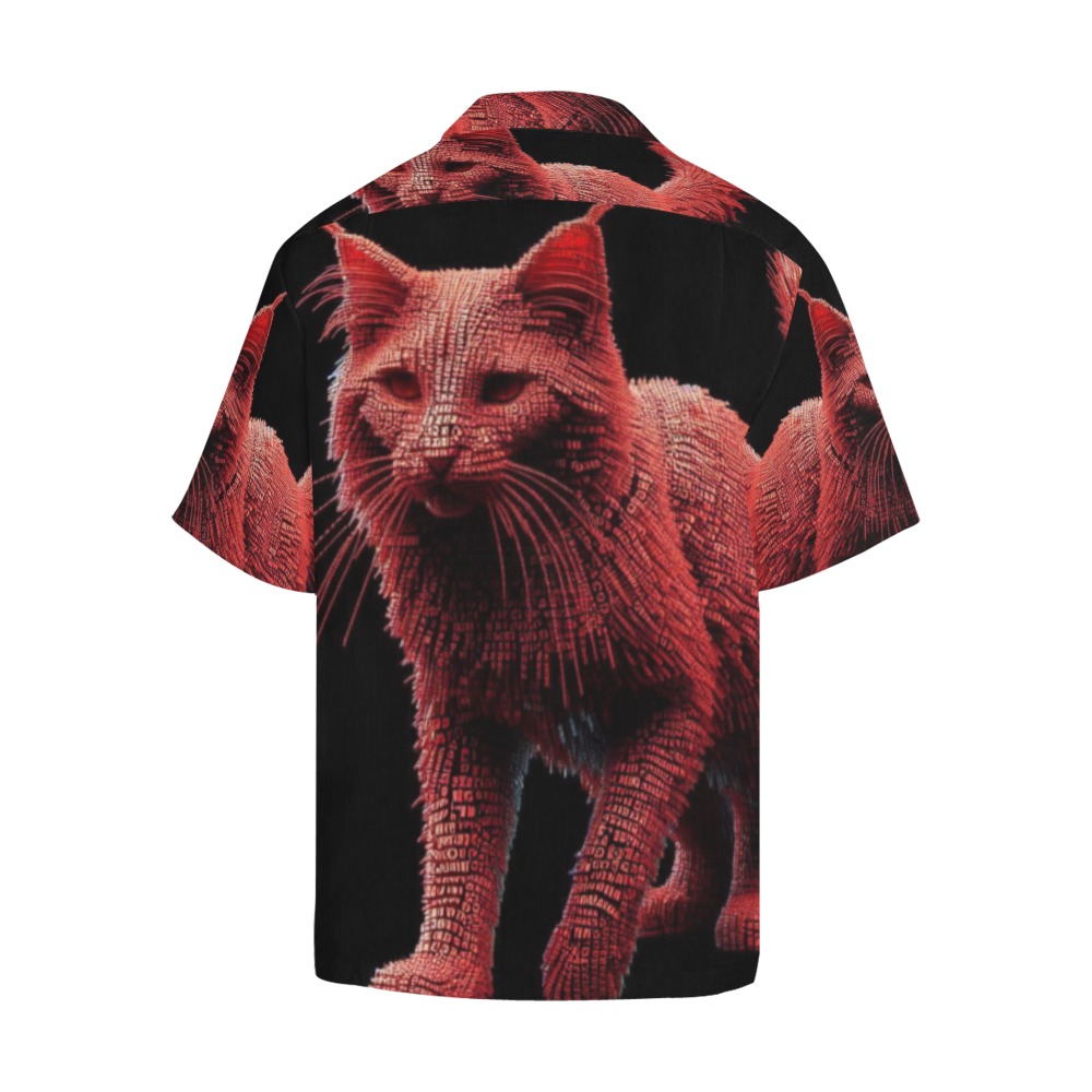 3D cat Hawaiian Shirt (Model T58)