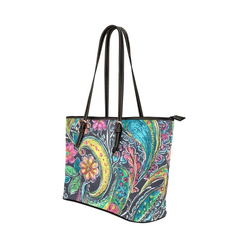 Paisley #1 Leather Tote Bag/Small (Model 1651)