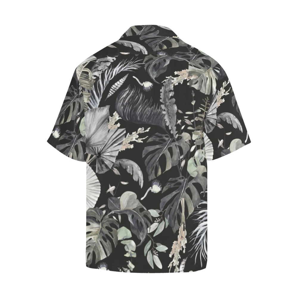 Watercolor dark jungle Hawaiian Shirt (Model T58)
