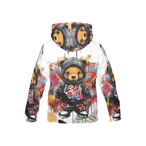 Level up teddy bear hoodie All Over Print Hoodie for Kid (USA Size) (Model H13)
