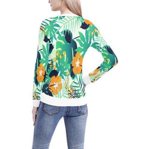 GROOVY FUNK THING FLORAL Women's All Over Print V-Neck Sweater (Model H48)