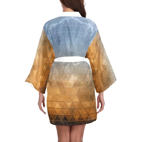 mosaic triangle 20 Long Sleeve Kimono Robe
