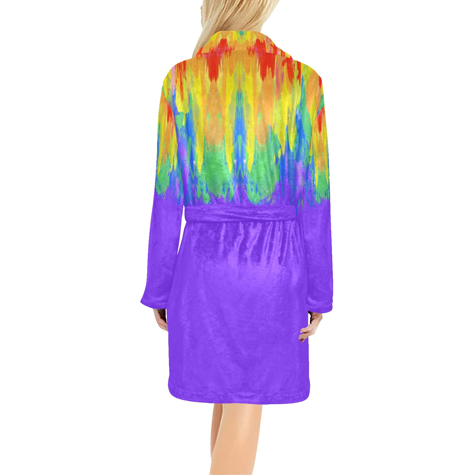 Abstract Paint Flames Purple Women's All Over Print Night Robe