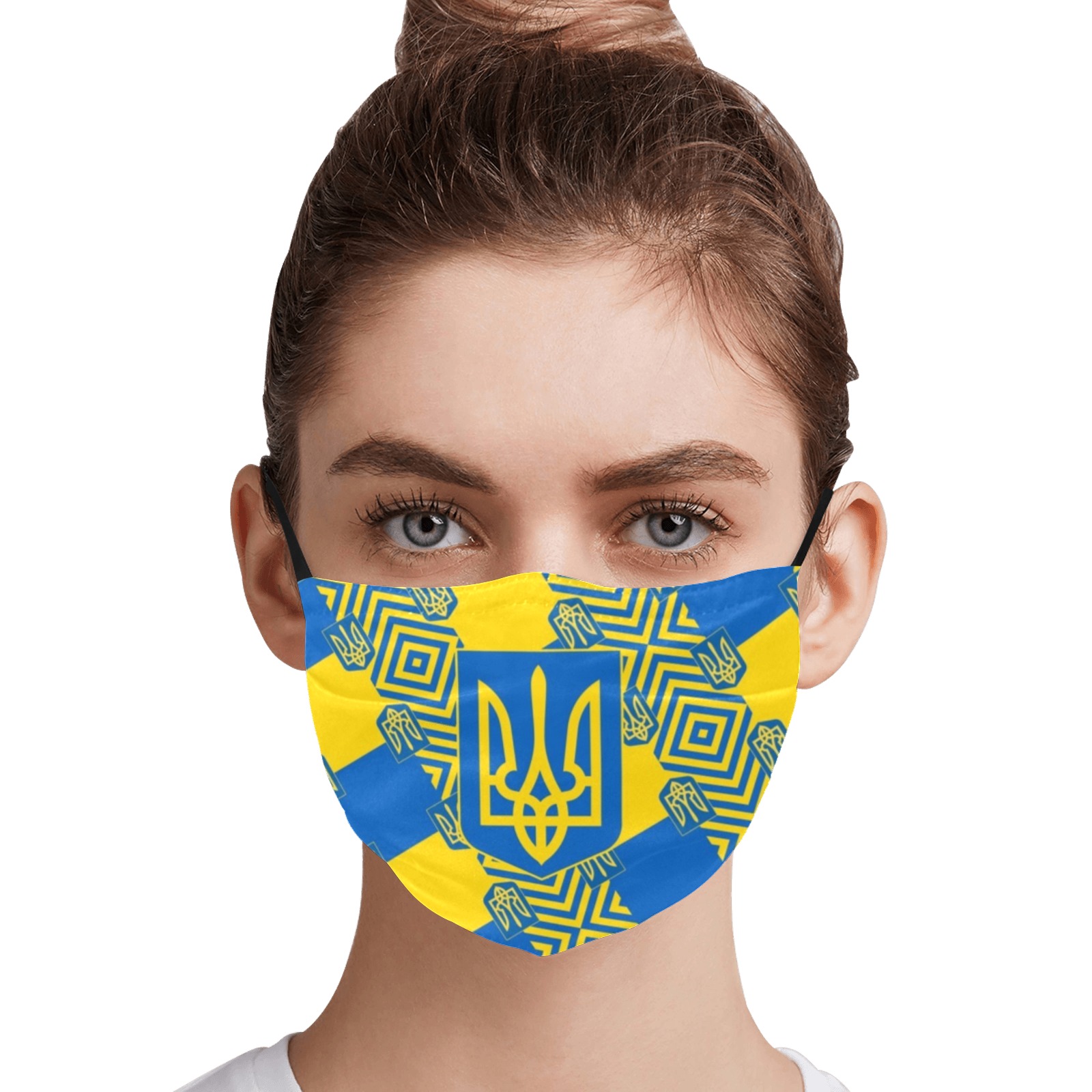 UKRAINE 2 Pleated Mouth Mask for Adults (Model M08)
