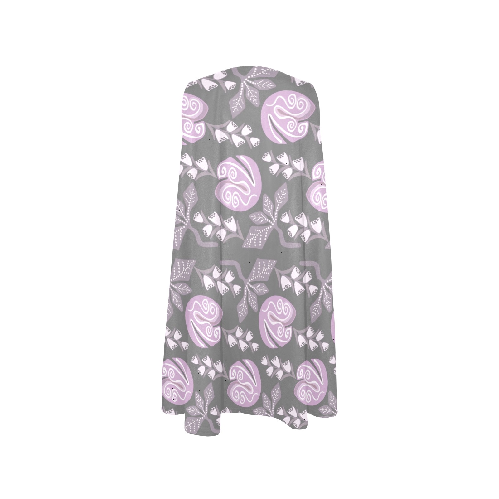Sweet Floral Pattern Sleeveless A-Line Pocket Dress (Model D57)