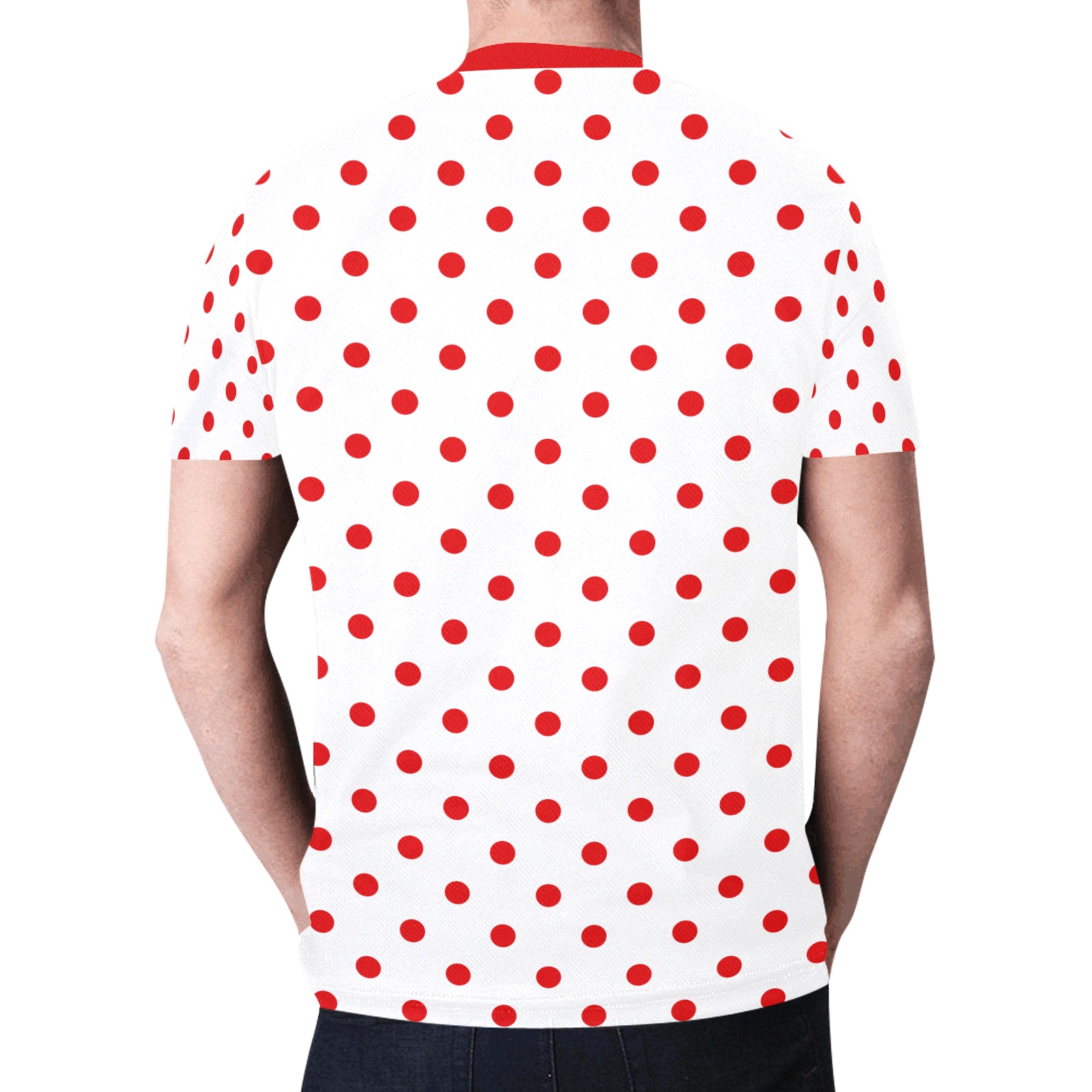 Polka Dots Red New All Over Print T-shirt for Men (Model T45)