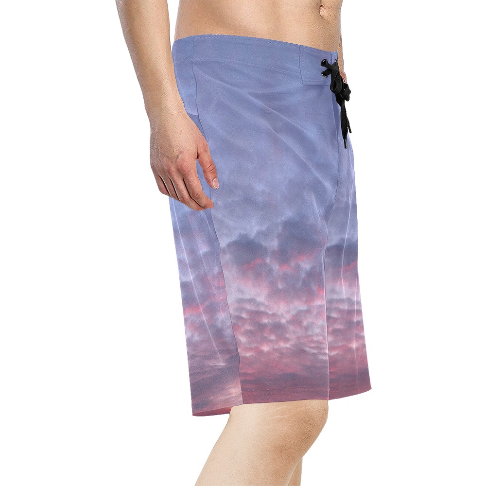 Morning Purple Sunrise Collection Men's All Over Print Board Shorts (Model L16)