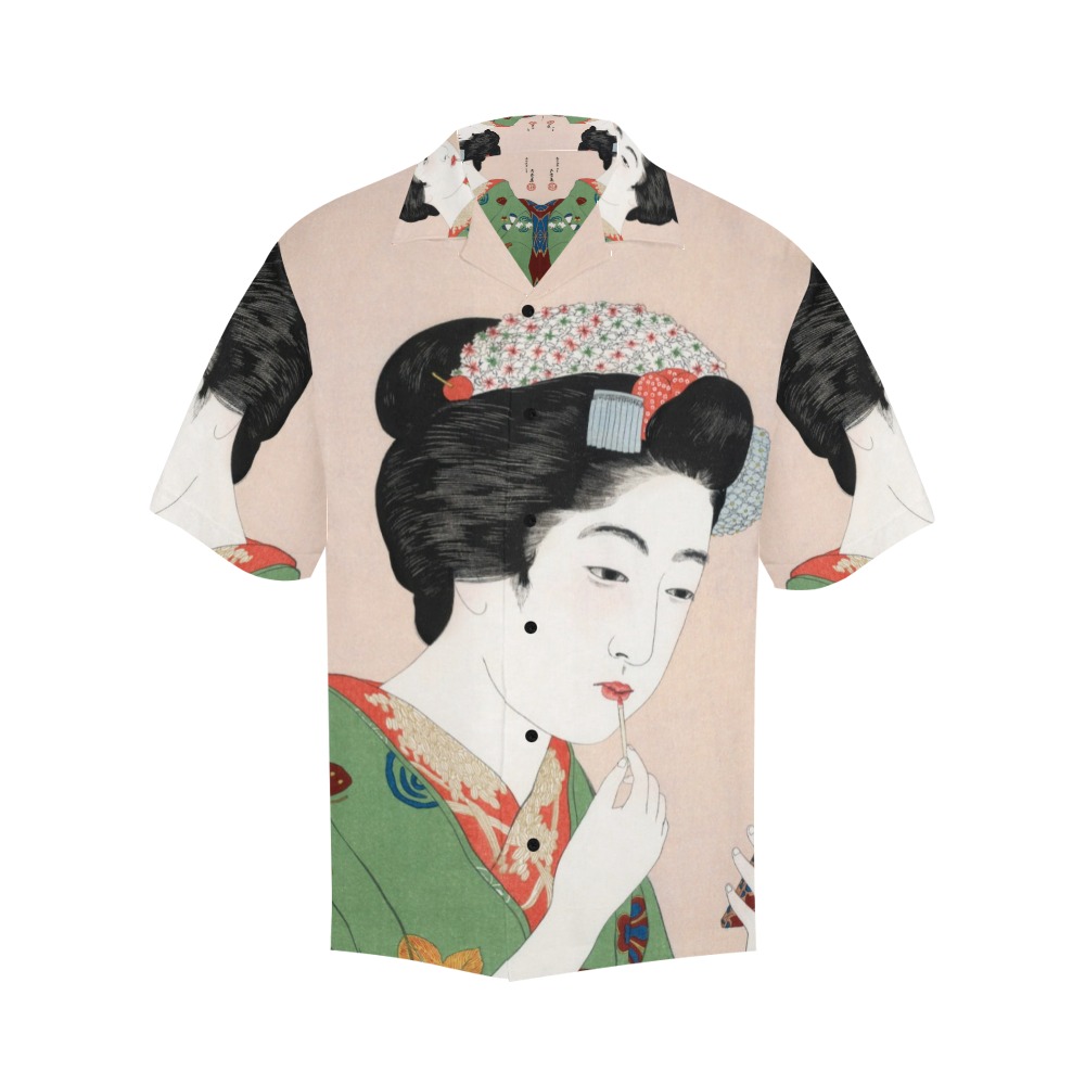 Geshia Woman Hawaiian Shirt with Merged Design (Model T58)