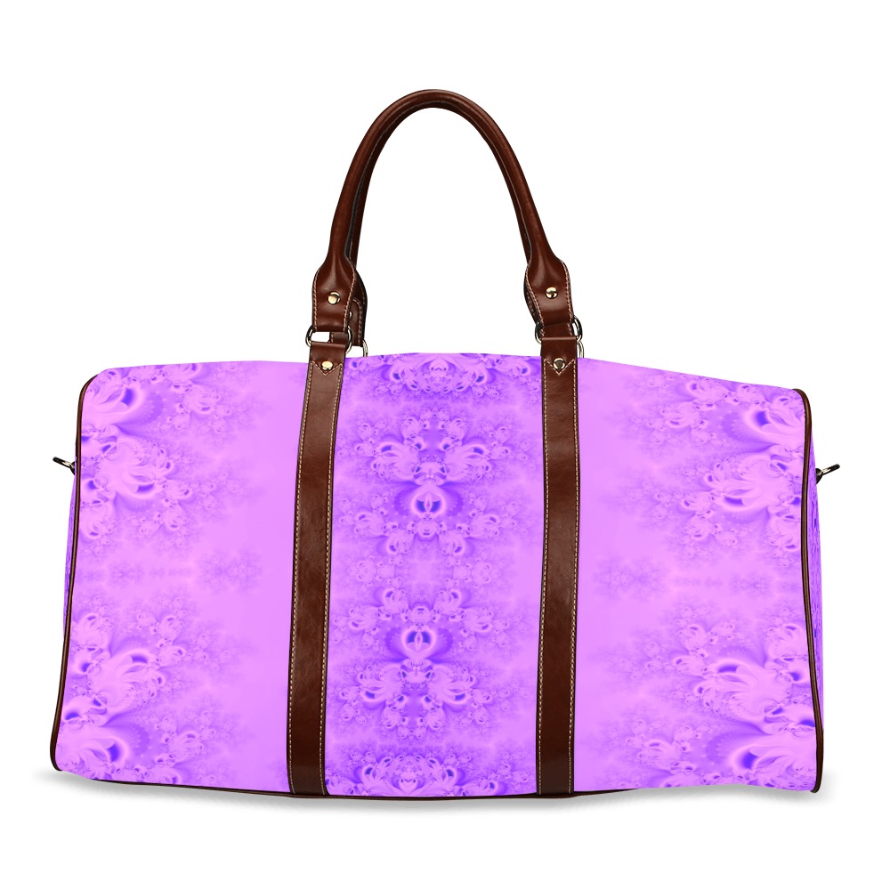 Purple Lilacs Frost Fractal Waterproof Travel Bag/Small (Model 1639)