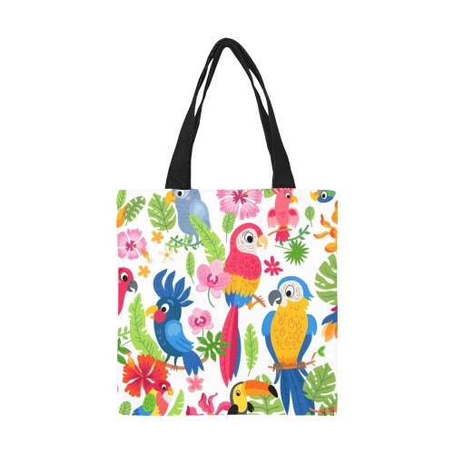 Bright  Colorful Tropical Birds All Over Print Canvas Tote Bag/Small (Model 1697)