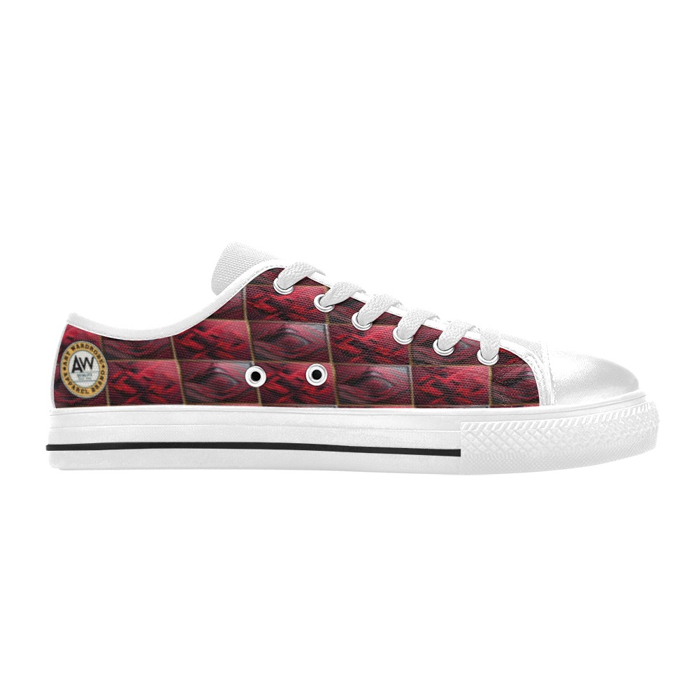 red diamond's, alternating repeating pattern Women's Classic Canvas Shoes (Model 018)