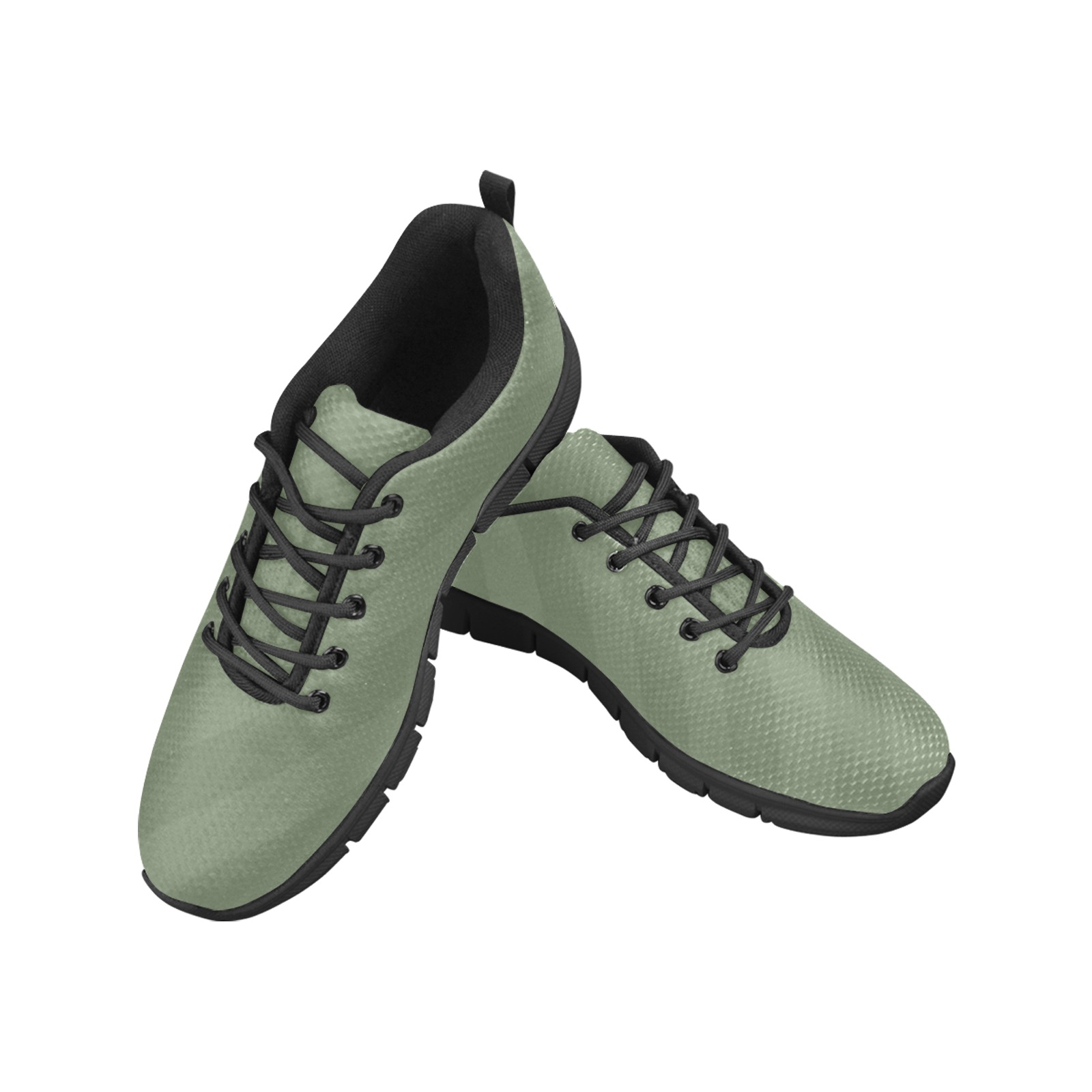 Army Green Men's Breathable Running Shoes (Model 055)