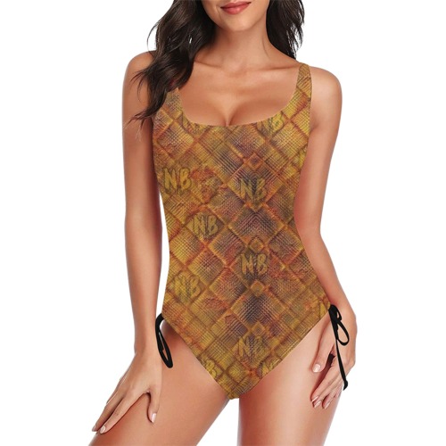 Gold NB by Nico Bielow Drawstring Side One-Piece Swimsuit (Model S14)