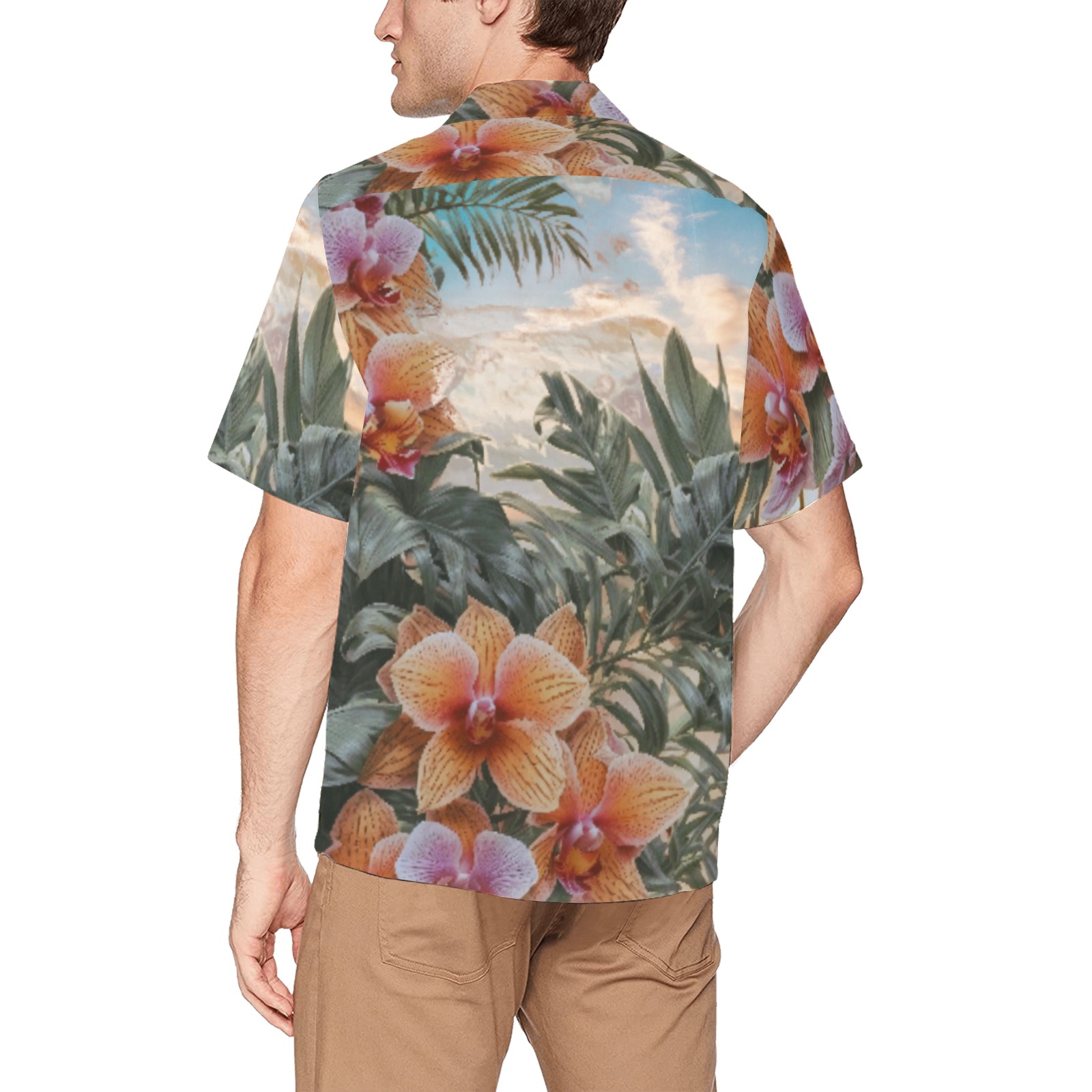 Windward Side_Floral Sunrise_001a Hawaiian Shirt with Chest Pocket&Merged Design (T58)
