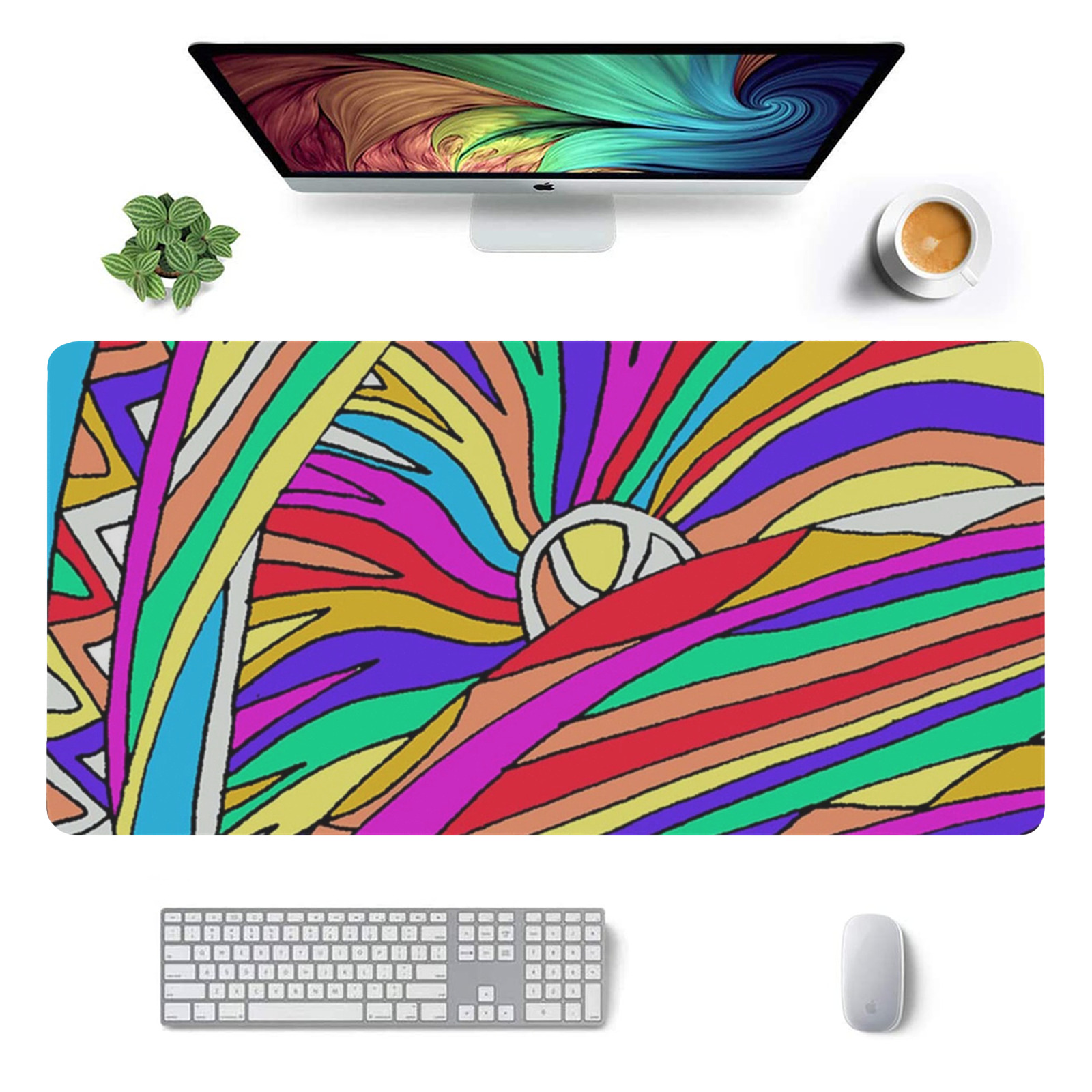 Abstract Sunset Gaming Mousepad 39"x20"