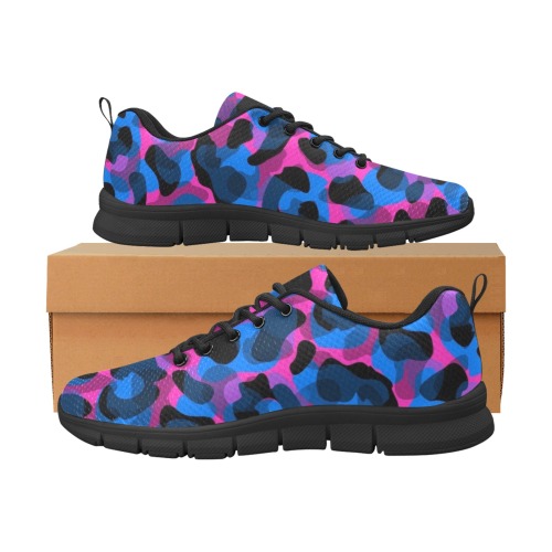 Abstract Animal Print Women's Breathable Running Shoes (Model 055)