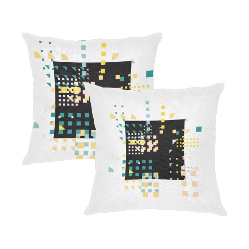 geometry (6) Linen Zippered Pillowcase 18"x18"(Two Sides&Pack of 2)