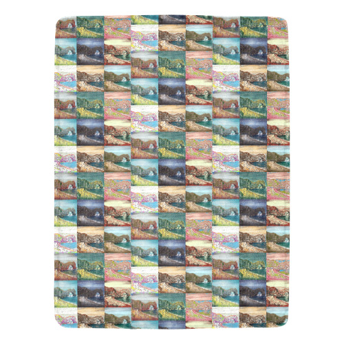 Durdle Door, Dorset, England Collage Ultra-Soft Micro Fleece Blanket 60"x80"