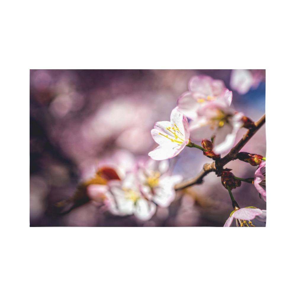Magic of a sakura cherry garden in Hanami season. Polyester Peach Skin Wall Tapestry 90"x 60"