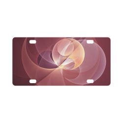 Movement Abstract Modern Wine Red Pink Fractal Art Classic License Plate
