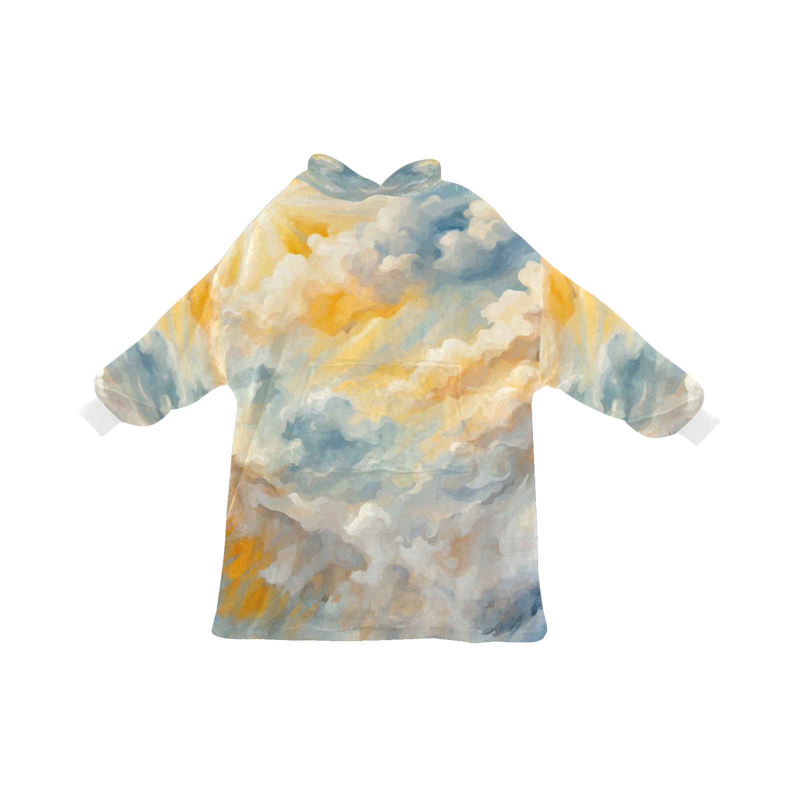Sun is shining above the colorful clouds cool art Blanket Hoodie for Men