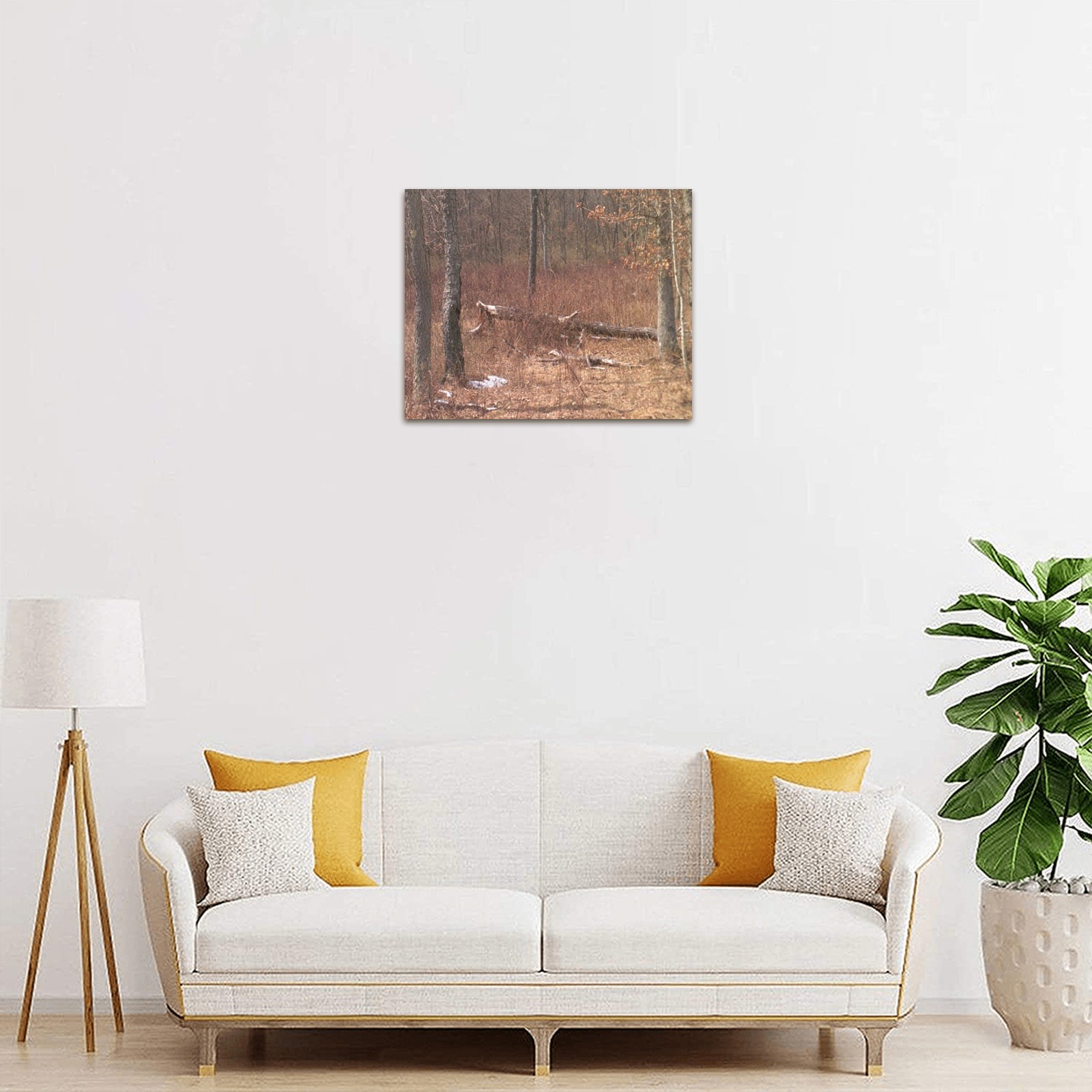 Falling tree in the woods Upgraded Canvas Print 10"x8"