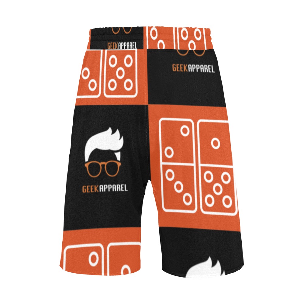 Geek Apparel Black and Orange Casual Shorts Men's All Over Print Casual Shorts (Model L23)