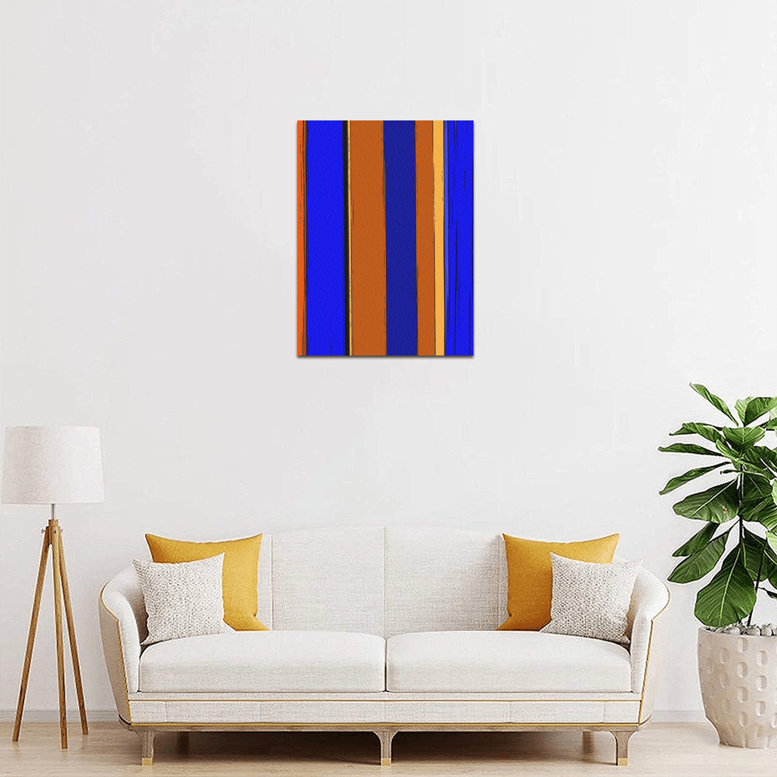 Abstract Blue And Orange 930 Upgraded Canvas Print 12"x16"