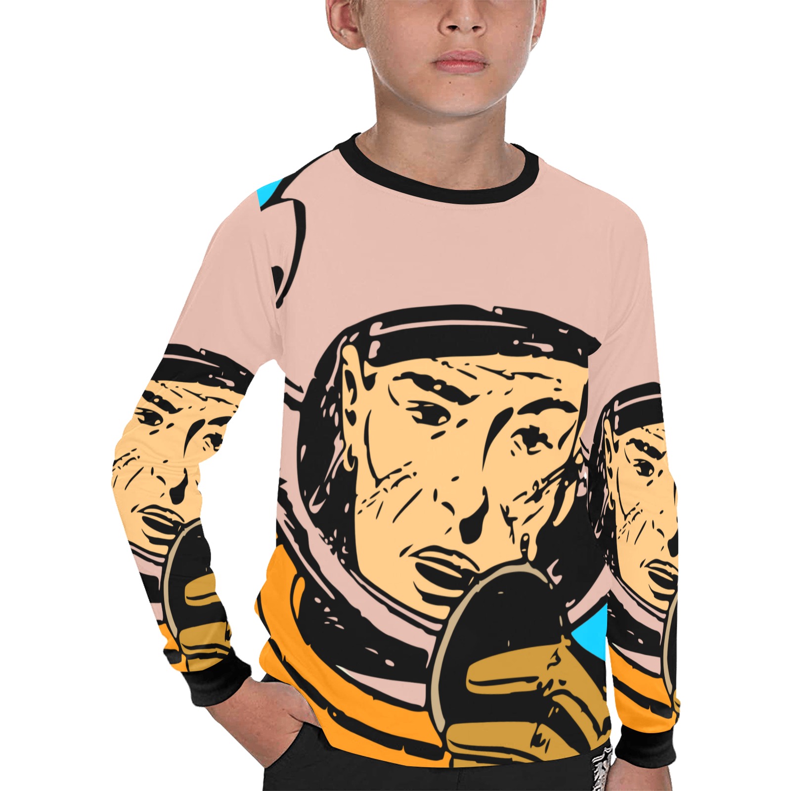 astronaut Kids' All Over Print Long Sleeve T-shirt (Model T51)