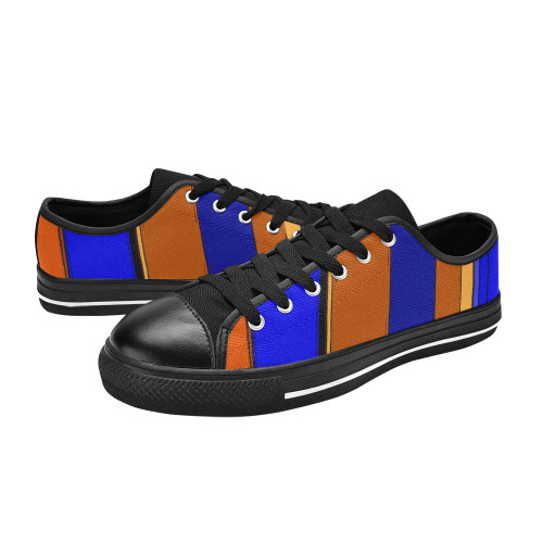 Abstract Blue And Orange 930 Men's Classic Canvas Shoes (Model 018)