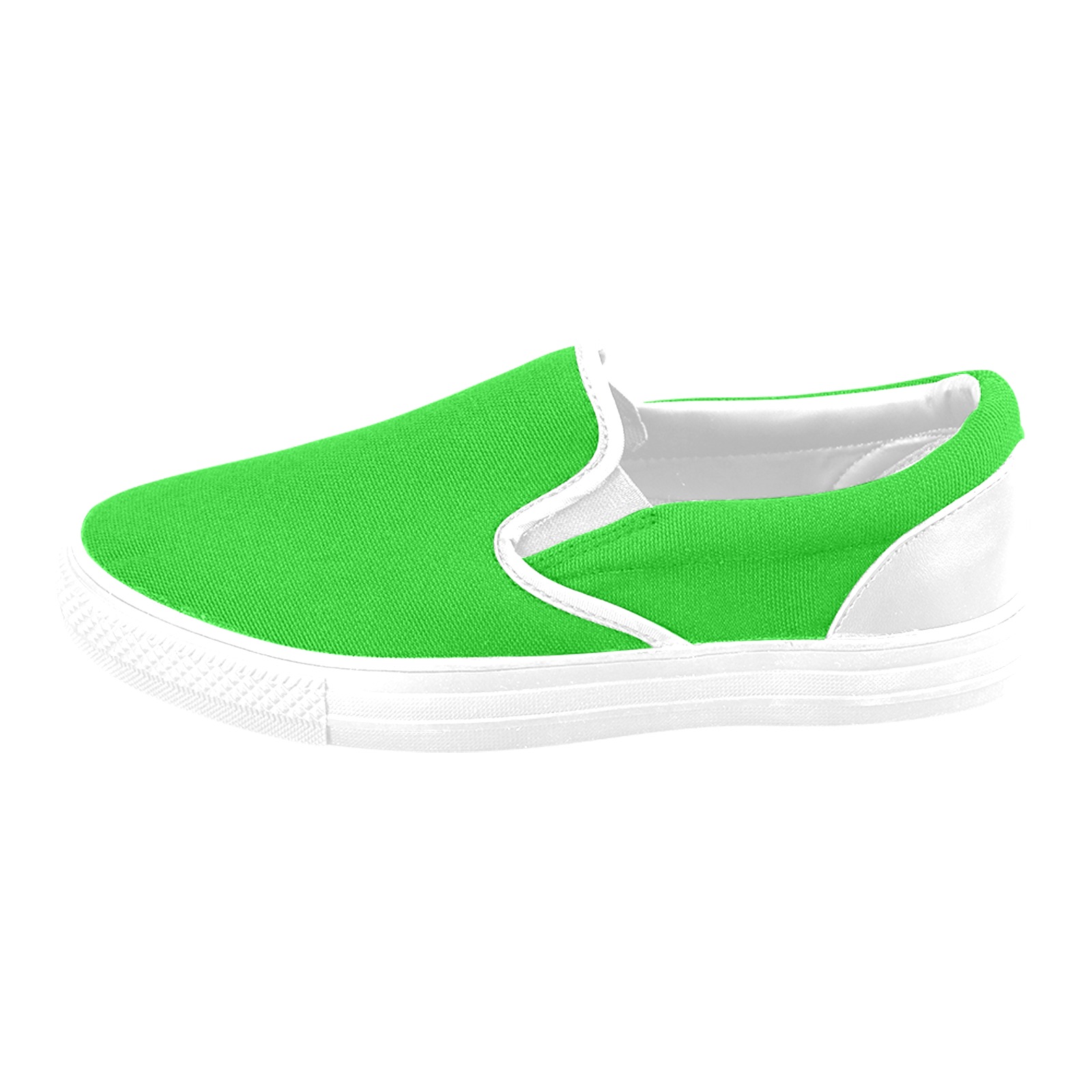 Merry Christmas Green Solid Color Women's Unusual Slip-on Canvas Shoes (Model 019)