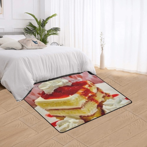 Strawberry Short cake Area Rug with Black Binding 5'3''x4'