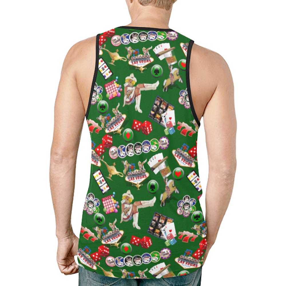 Las Vegas Icons Gamblers Delight / Green New All Over Print Tank Top for Men (Model T46)