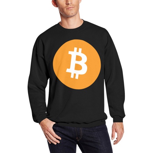bitcoin-910307 Men's Oversized Fleece Crew Sweatshirt (Model H18)