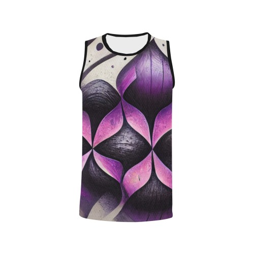 purple and cream pattern All Over Print Basketball Jersey