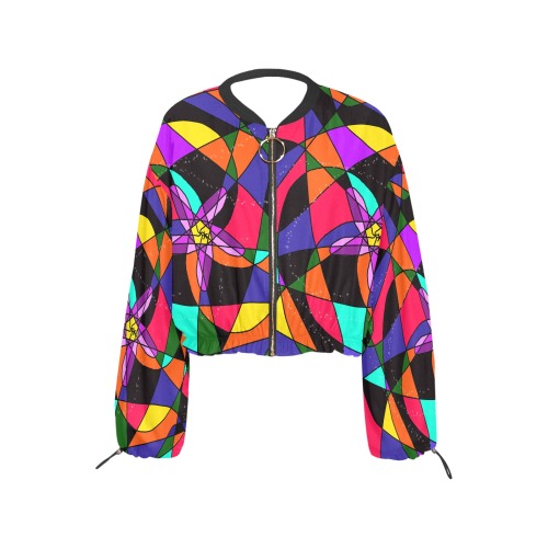 Abstract Design S 2020 Cropped Chiffon Jacket for Women (Model H30)