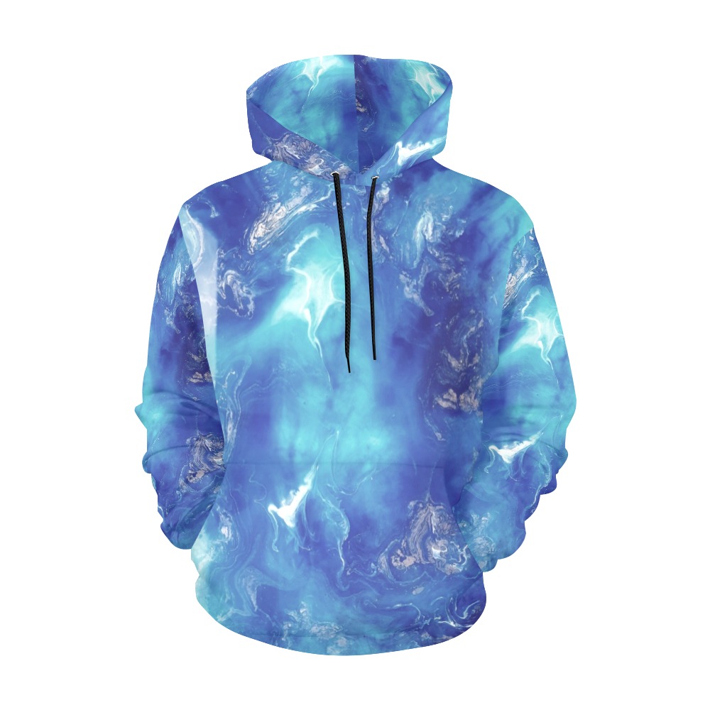 Encre Bleu Photo All Over Print Hoodie for Men (USA Size) (Model H13)